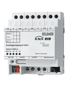 SALIDA ANALOG.KNX 4 CAN.DIN 4 MOD.