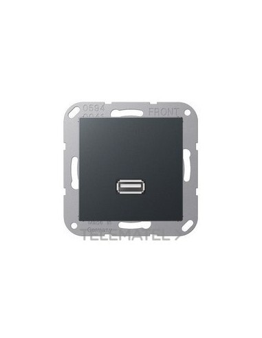 PLACA USB LACADO ANTRACITA MATE