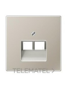 PLACA TELÉFONO DOBLE SERIE ACERO