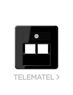 PLACA TELEFÓNICA 2 TOMAS IAE/UAE NEGRO