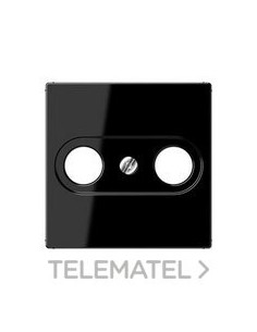 PLACA PARA TOMA TV 2 ENTRADAS NEGRO