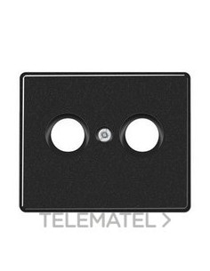 PLACA PARA ENCHUFE TV-FM NEGRO