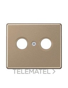 PLACA PARA ENCHUFE TV-FM BRONCE-ORO