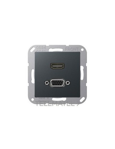 PLACA HDMI/VGA ANTRACITA MATE