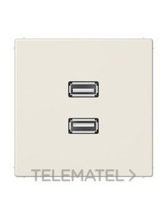 PLACA 2xUSB BLANCO MARFIL PARA SERIE LS