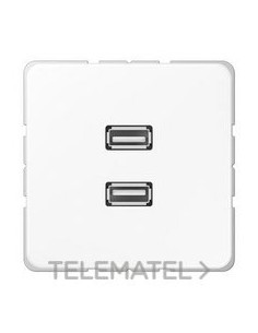 PLACA 2xUSB BLANCO ALPINO