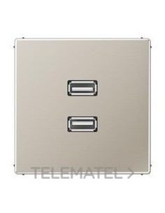 PLACA 2xUSB ACERO PARA SERIE LS