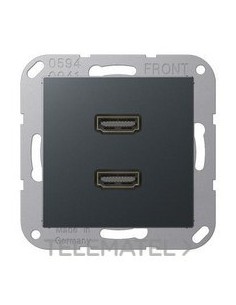 PLACA 2xHDMI ANTRACITA MATE