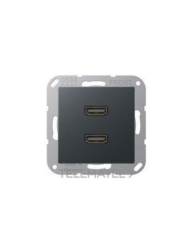 PLACA 2xHDMI ANTRACITA MATE