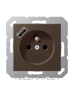 ENCHUFE SIST.FRANCÉS/BELGA USB-A MOKKA