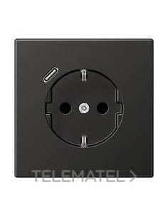 ENCHUFE SCHUKO® CON USB-C LS ANTRACITA
