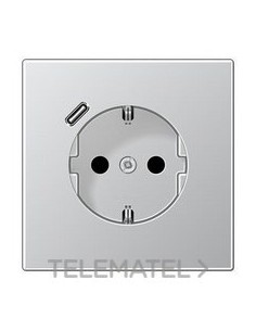 ENCHUFE SCHUKO® CON USB-C LS ALUMINIO