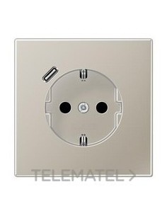ENCHUFE SCHUKO® CON USB-C LS ACERO