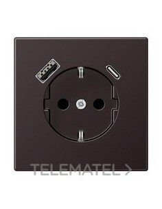 ENCHUFE SCHUKO® CON USB-AC LS DARK