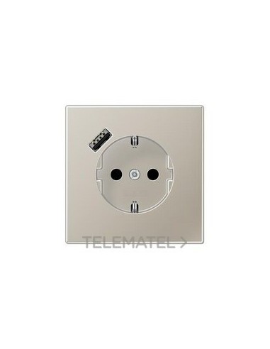 ENCHUFE SCHUKO® CON USB-A LS ACERO