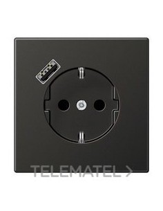 ENCHUFE SCHUKO® CON USB-A LS ANTRACITA