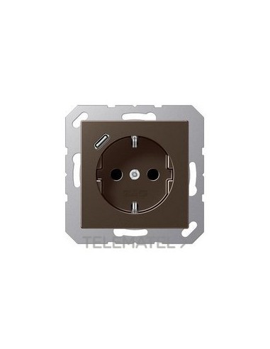 ENCHUFE SCHUKO® CAR.USB TIPO C MOKKA