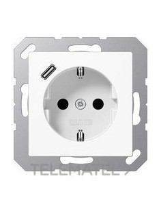 ENCHUFE SCHUKO® CAR.USB TIPO C BL ALP.