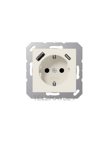 ENCHUFE SCHUKO® CAR.USB TIPO A-C BL