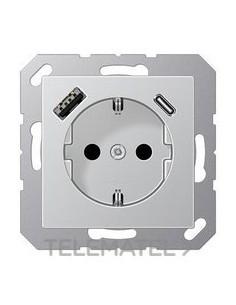 ENCHUFE SCHUKO® CAR.USB TIPO A-C Al