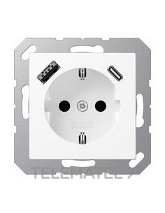 ENCHUFE SCHUKO® CAR.USB TIPO A-C BLM.