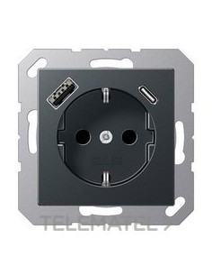 ENCHUFE SCHUKO® CAR.USB TIPO A-C ANTR.