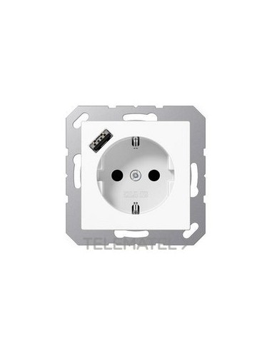 ENCHUFE SCHUKO® CAR.USB TIPO BL ALP.