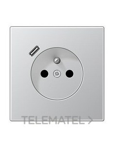 ENCHUFE FRANCÉS/BELGA USB-C LS ALUMINIO