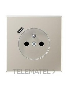 ENCHUFE FRANCÉS/BELGA USB-C LS ACERO