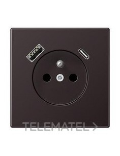 ENCHUFE FRANCÉS/BELGA USB-AC LS DARK
