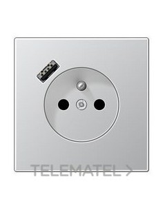 ENCHUFE FRANCÉS/BELGA USB-A LS ALUMINIO