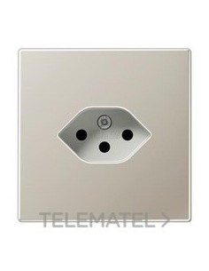 BASE ENCHUFE SUIZA SERIE LS ACERO