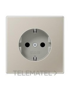 BASE ENCHUFE CON PROTECCIÓN NIÑOS ACERO