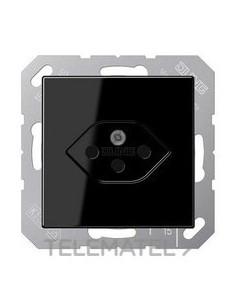 BASE DE ENCHUFE SUIZA SIMPLE A NEGRO