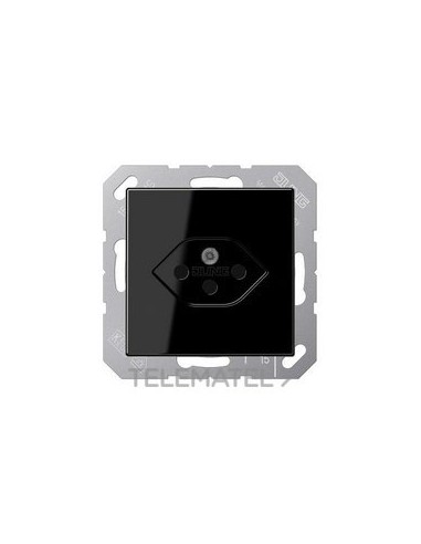 BASE DE ENCHUFE SUIZA SIMPLE A NEGRO