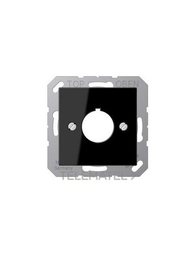 PLACA 1 TOMA HASTA Ø22,5mm A NEGRO