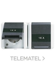 ENCH.SCHUKO® DBL.16A 250V HZ.INSC.WG 800