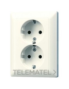 ENCHUFE DOBLE 80x5x105mm AS BLANCO