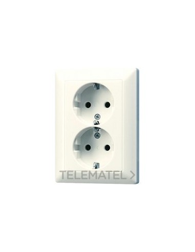 ENCHUFE DOBLE 80x5x105mm AS BLANCO