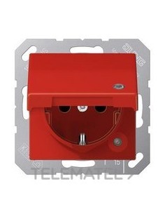 ENCHUFE CON TAPA ABATIBLE A ROJO