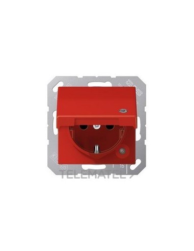 ENCHUFE CON TAPA ABATIBLE A ROJO
