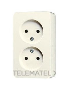 DOBLE ENCHUFE SIN PROTECCIÓN BLANCO