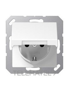 BASE ENCHUFE CON TAPA ABATIBLE BLANCO