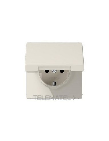 BASE ENCHUFE CON TAPA MARFIL