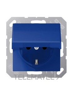 BASE ENCHUFABLE CON TAPA ABATIBLE AZUL