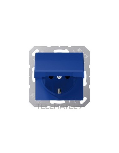 BASE ENCHUFABLE CON TAPA ABATIBLE AZUL