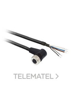 PRECABLEADO M12 HEMBRA 5P 5m PUR ACODADO