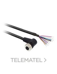 PRECABLEADO M12 HEMBRA 8P 2m PUR ACODADO