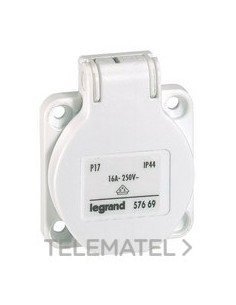 TOMA 2P+T 16A, 250V BLANCO