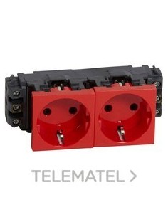 TOMA 4x2P + TT LATERAL MOSAIC-II ROJO